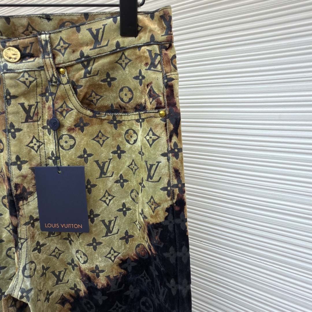 Louis Vuitton Monogram Bleached Denim Pants  - FashionPlug