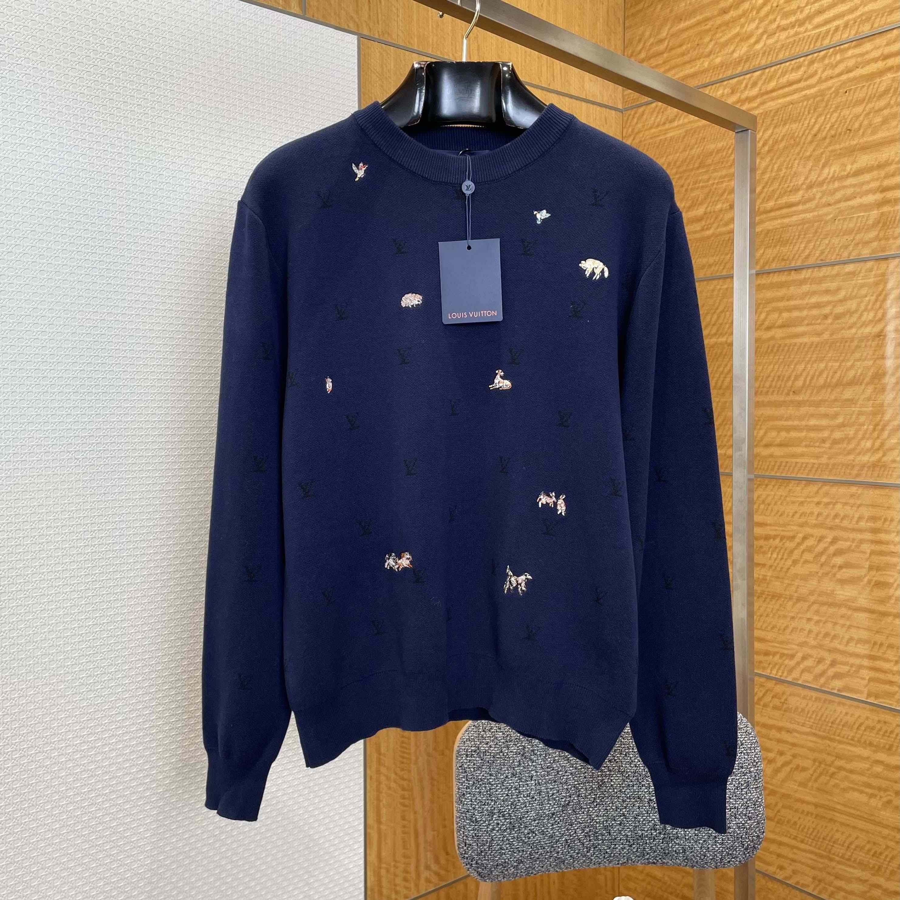 Louis Vuitton LV Blason Long-Sleeved Crewneck - FashionPlug