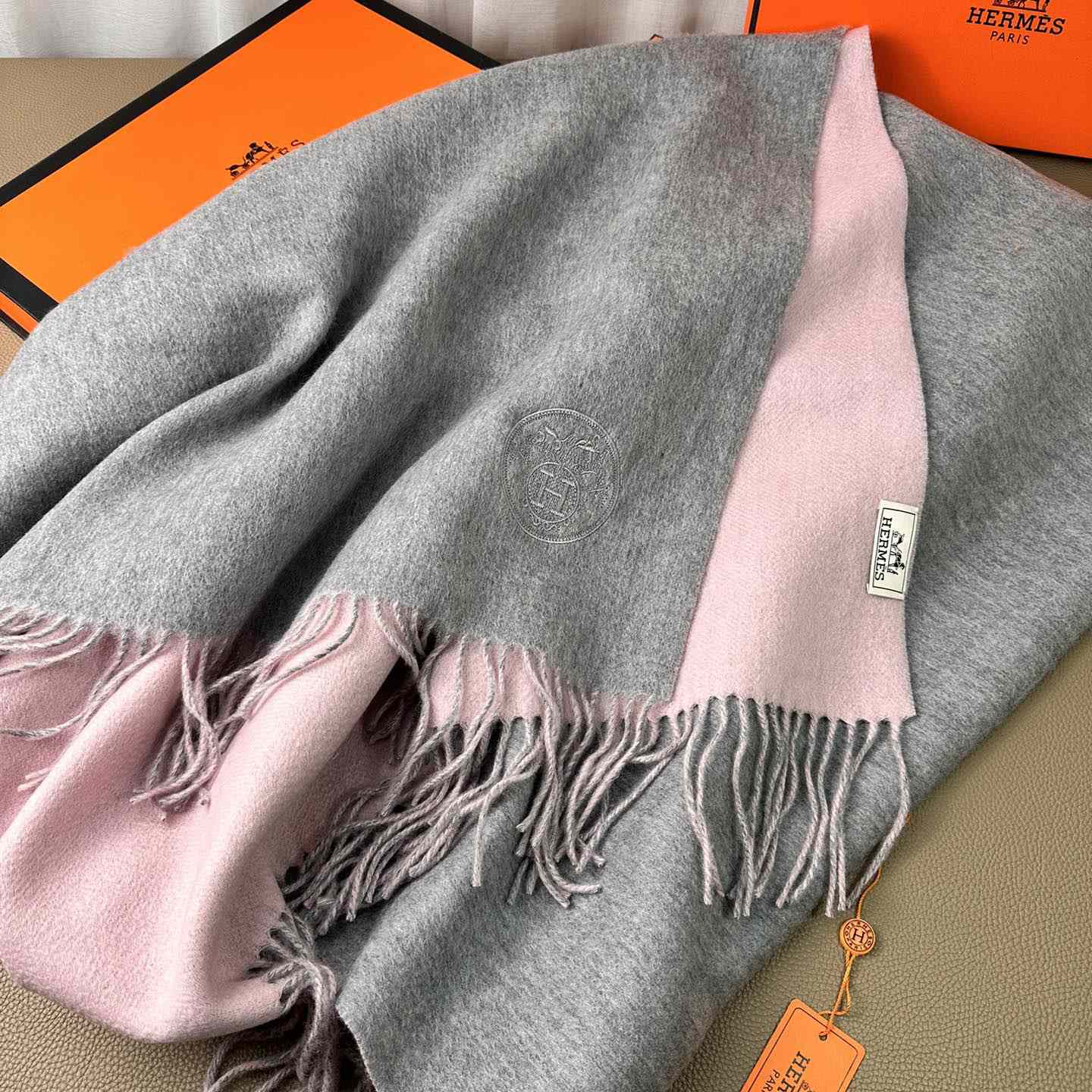 Hermès double-sided cashwool scarf - FashionPlug