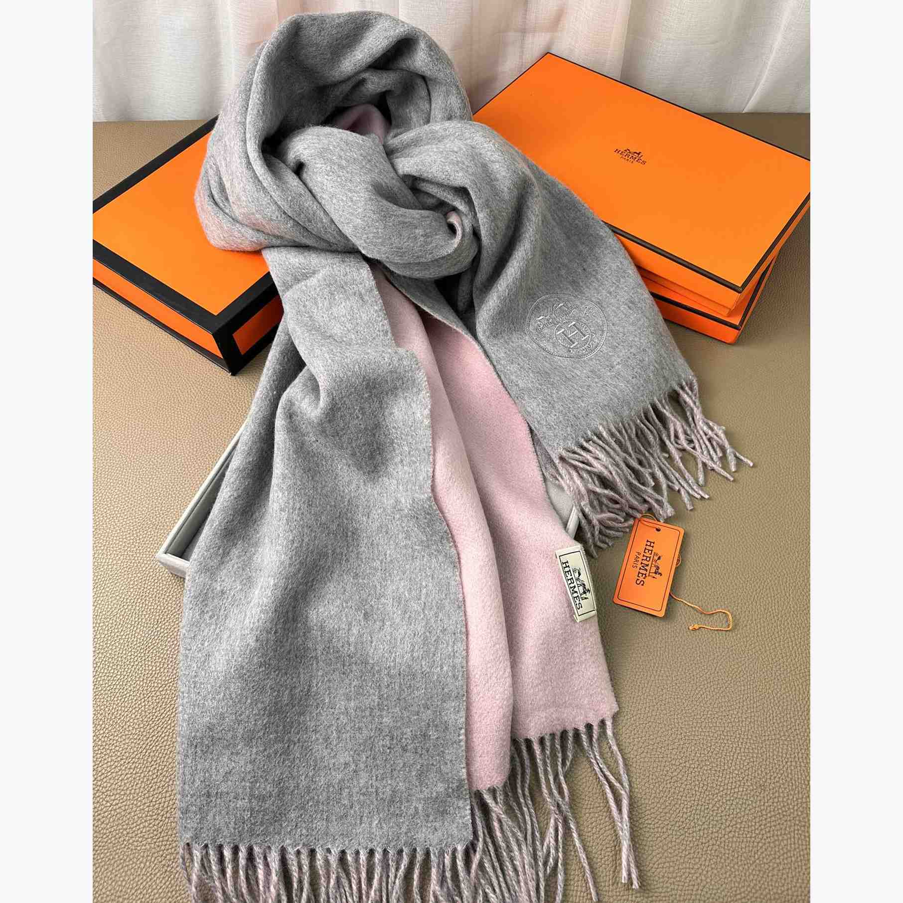 Hermès double-sided cashwool scarf - FashionPlug