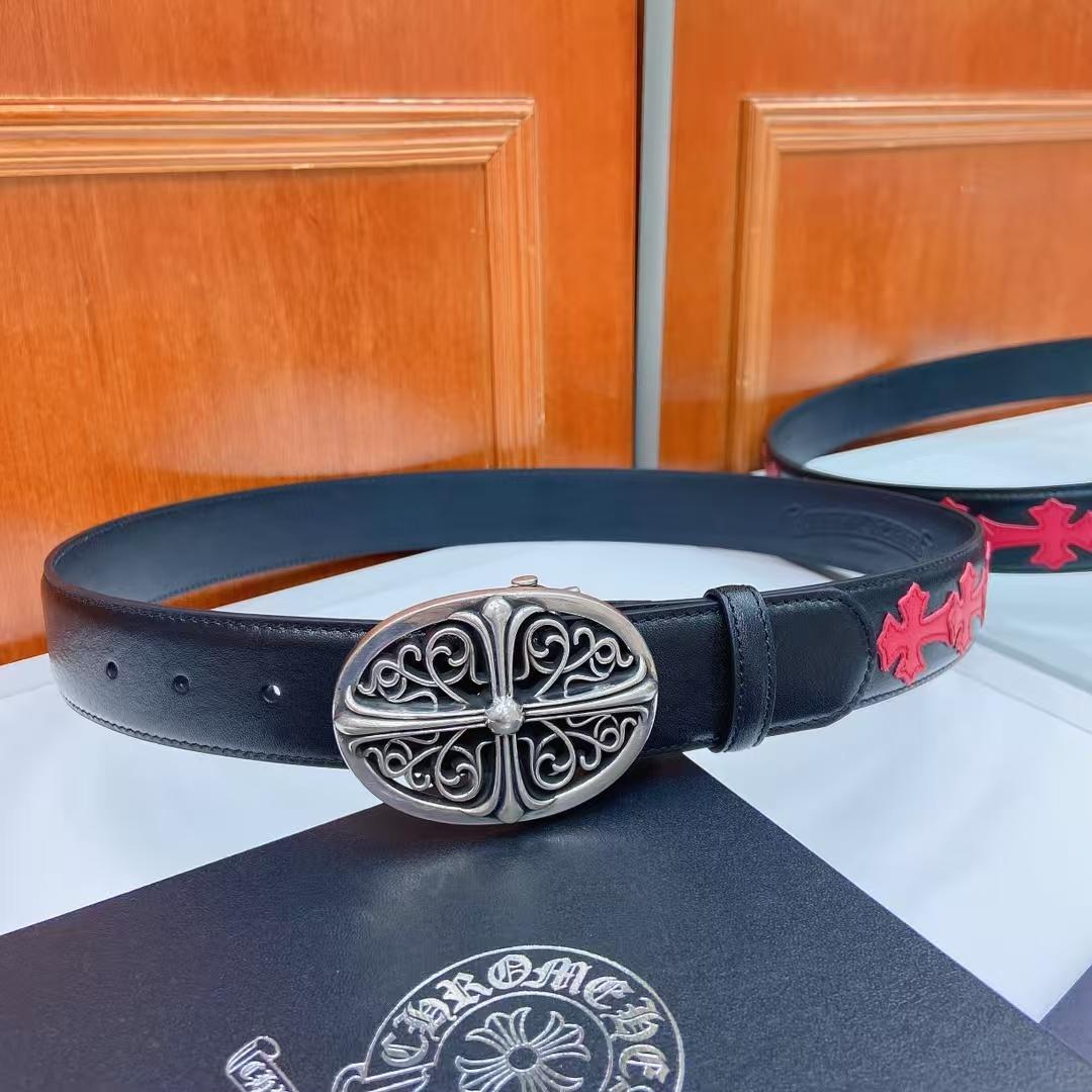 Chrome Hearts Leather Belt   - FashionPlug