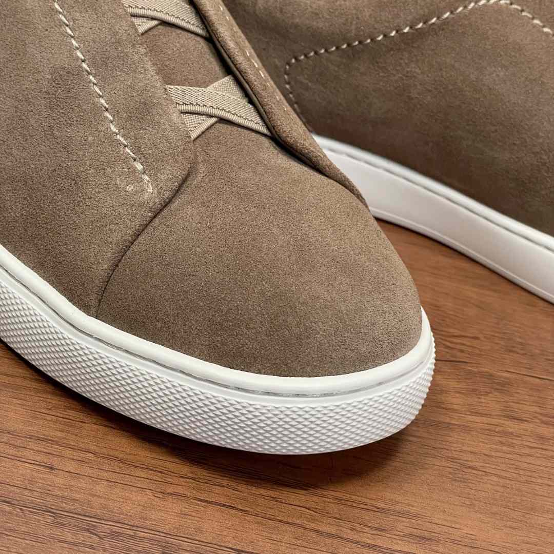 Zegna Suede Triple Stitch™ Sneakers - FashionPlug