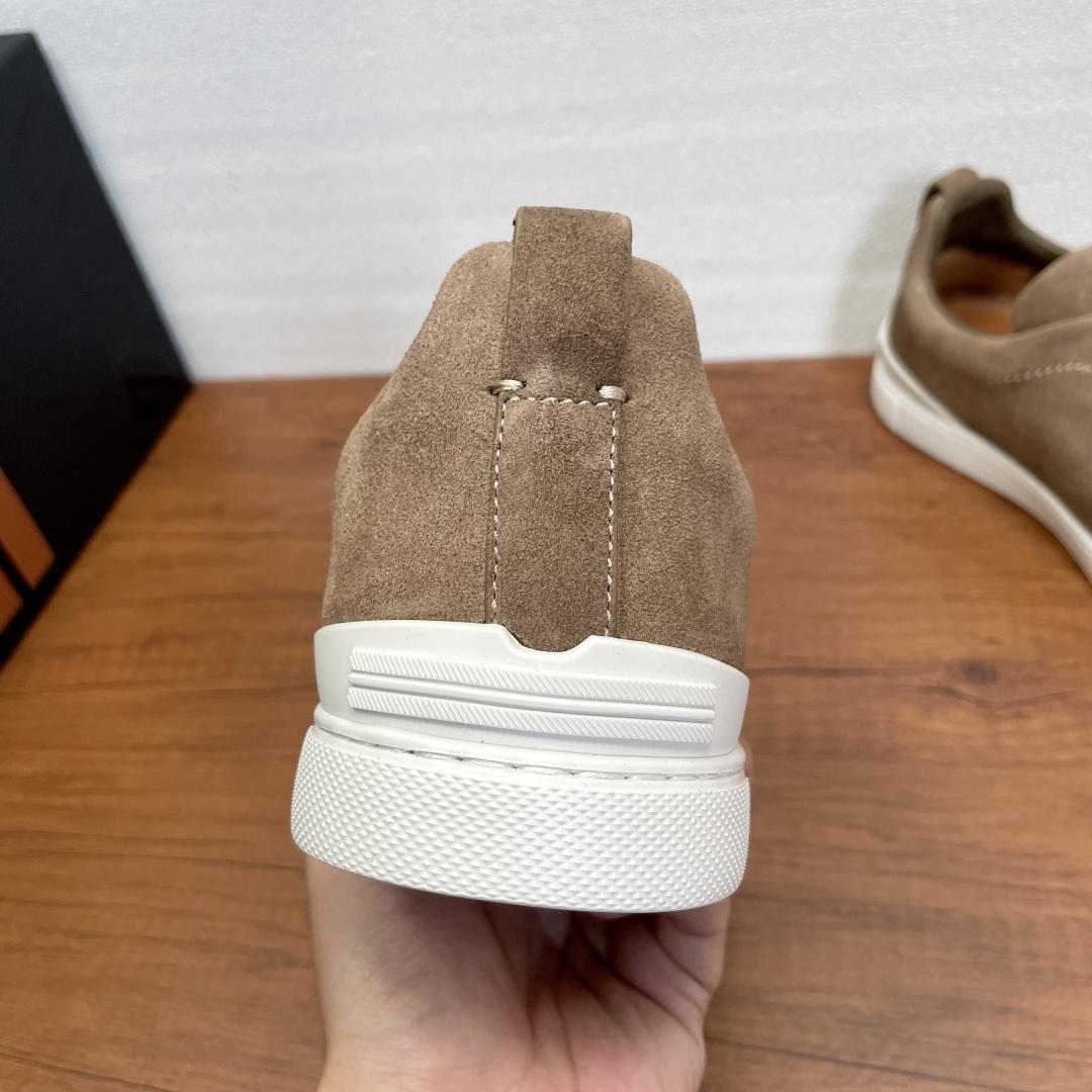 Zegna Suede Triple Stitch™ Sneakers - FashionPlug