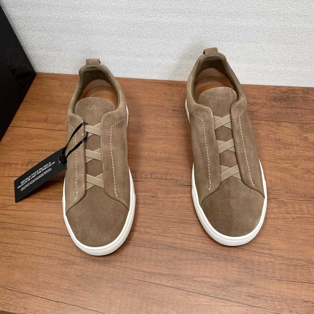 Zegna Suede Triple Stitch™ Sneakers - FashionPlug
