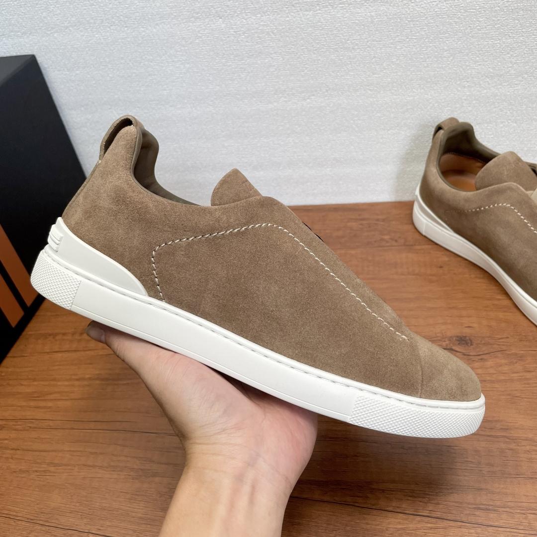 Zegna Suede Triple Stitch™ Sneakers - FashionPlug