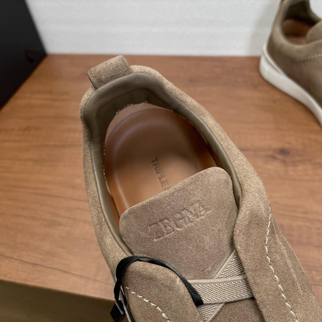 Zegna Suede Triple Stitch™ Sneakers - FashionPlug