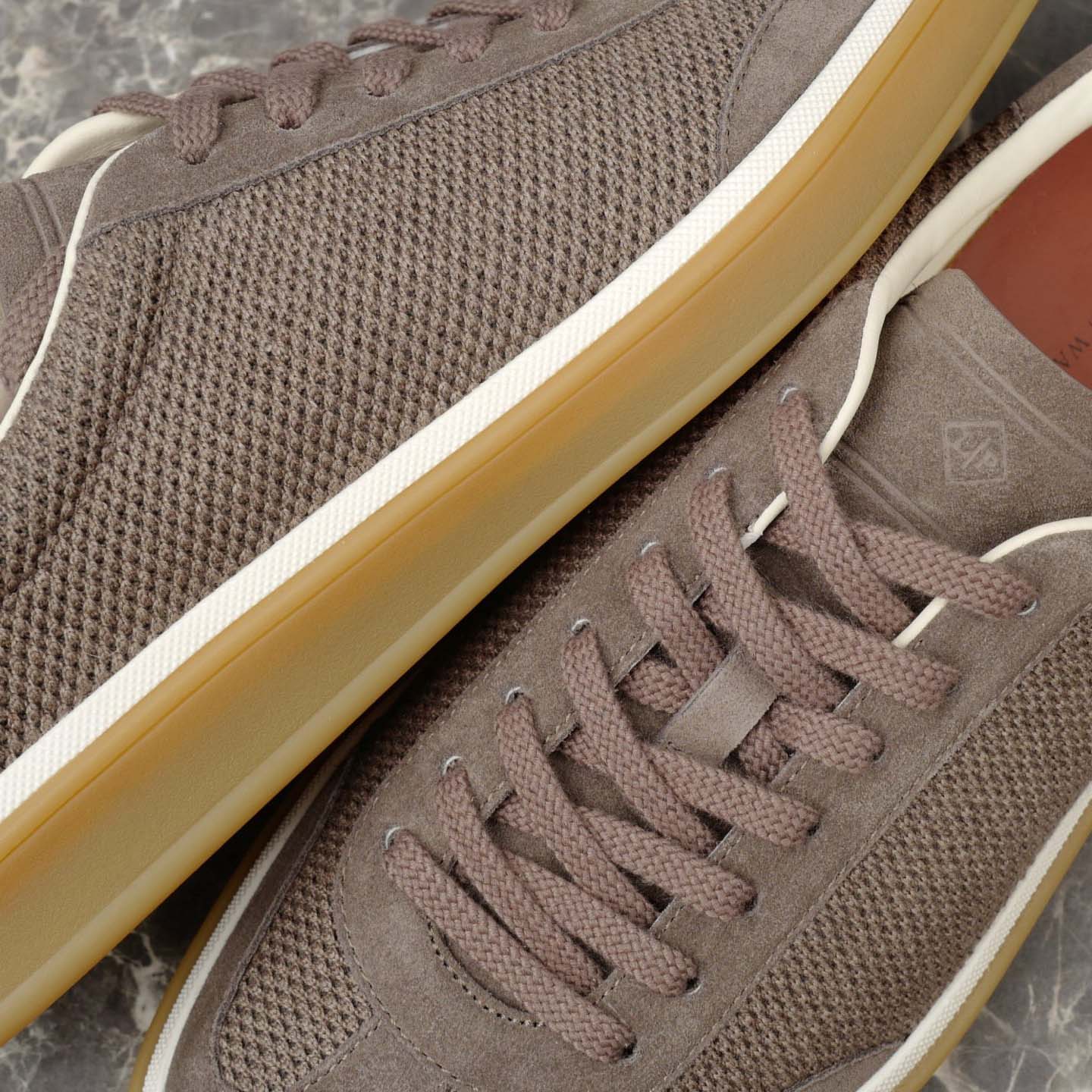 Loro Piana Tennis Walk Sneaker Pecora Nera® Wheat Stitch - FashionPlug
