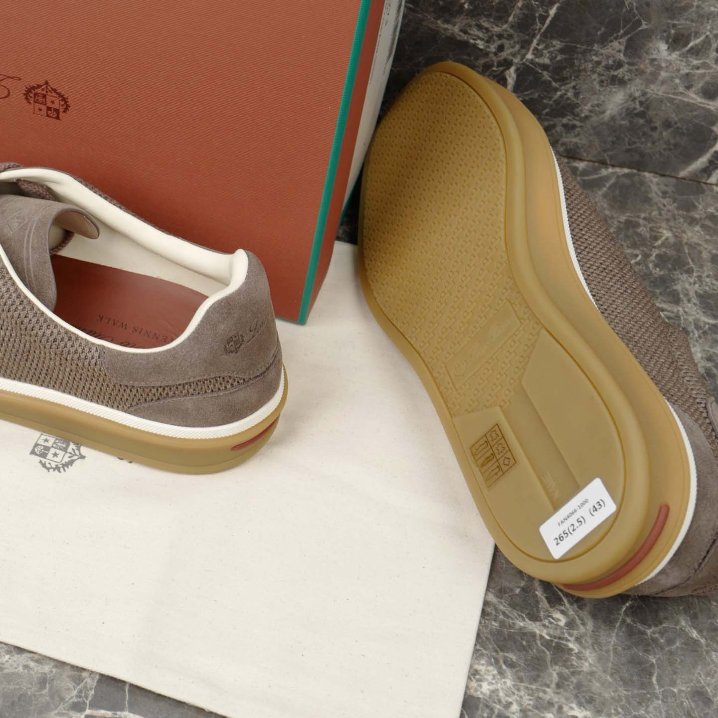 Loro Piana Tennis Walk Sneaker Pecora Nera® Wheat Stitch - FashionPlug