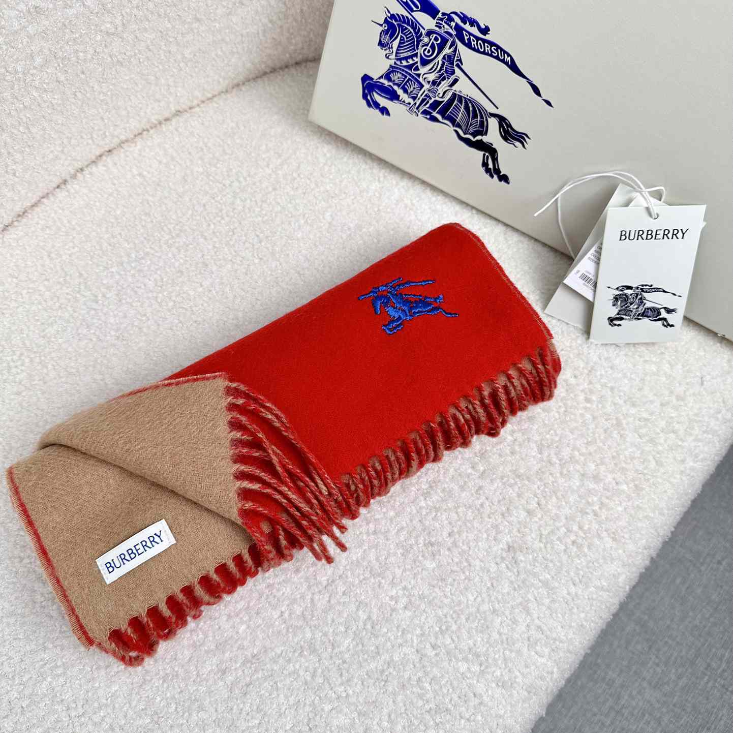 Burberry Reversible Cashmere Scarf - FashionPlug