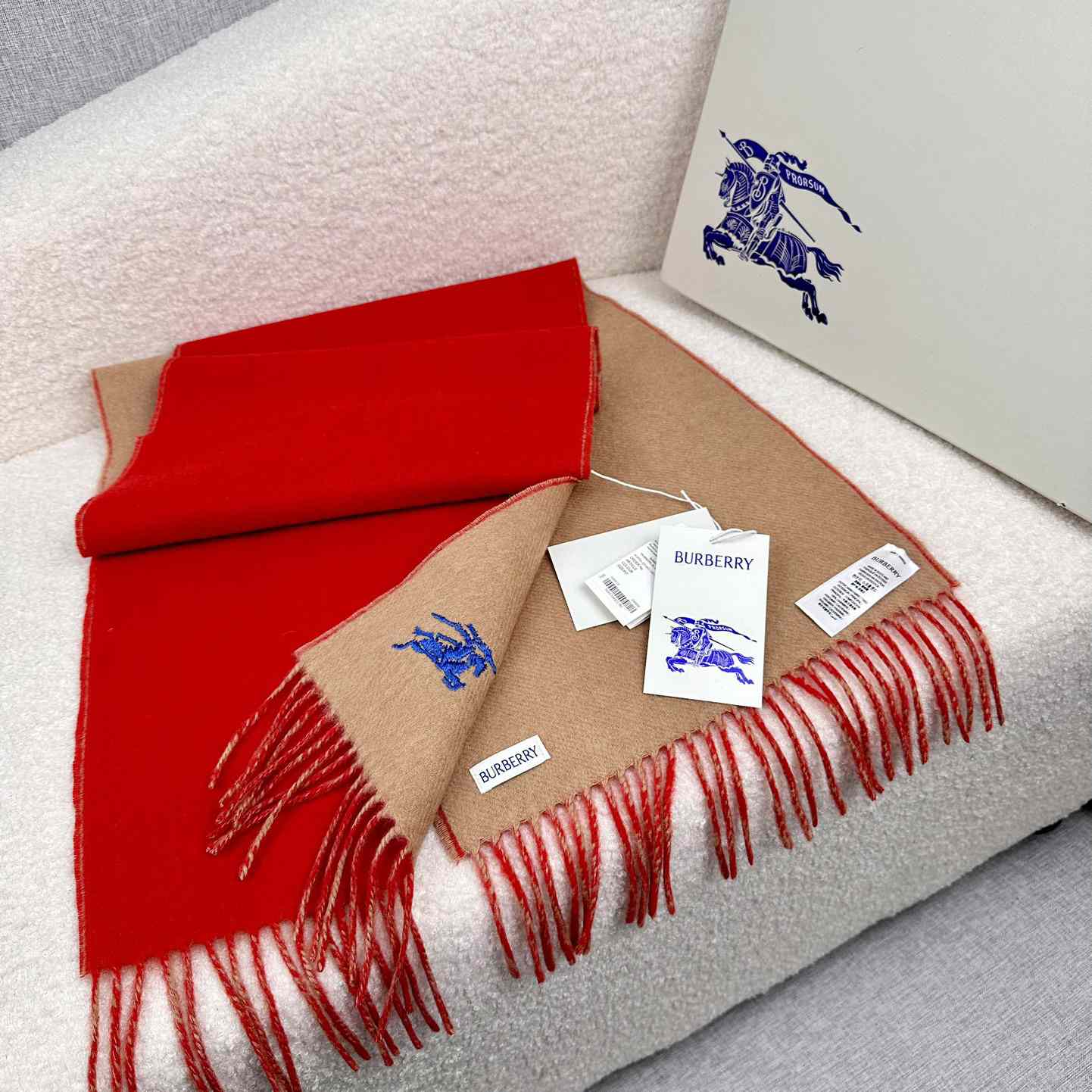 Burberry Reversible Cashmere Scarf - FashionPlug