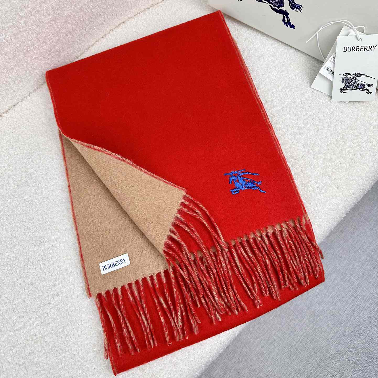 Burberry Reversible Cashmere Scarf - FashionPlug