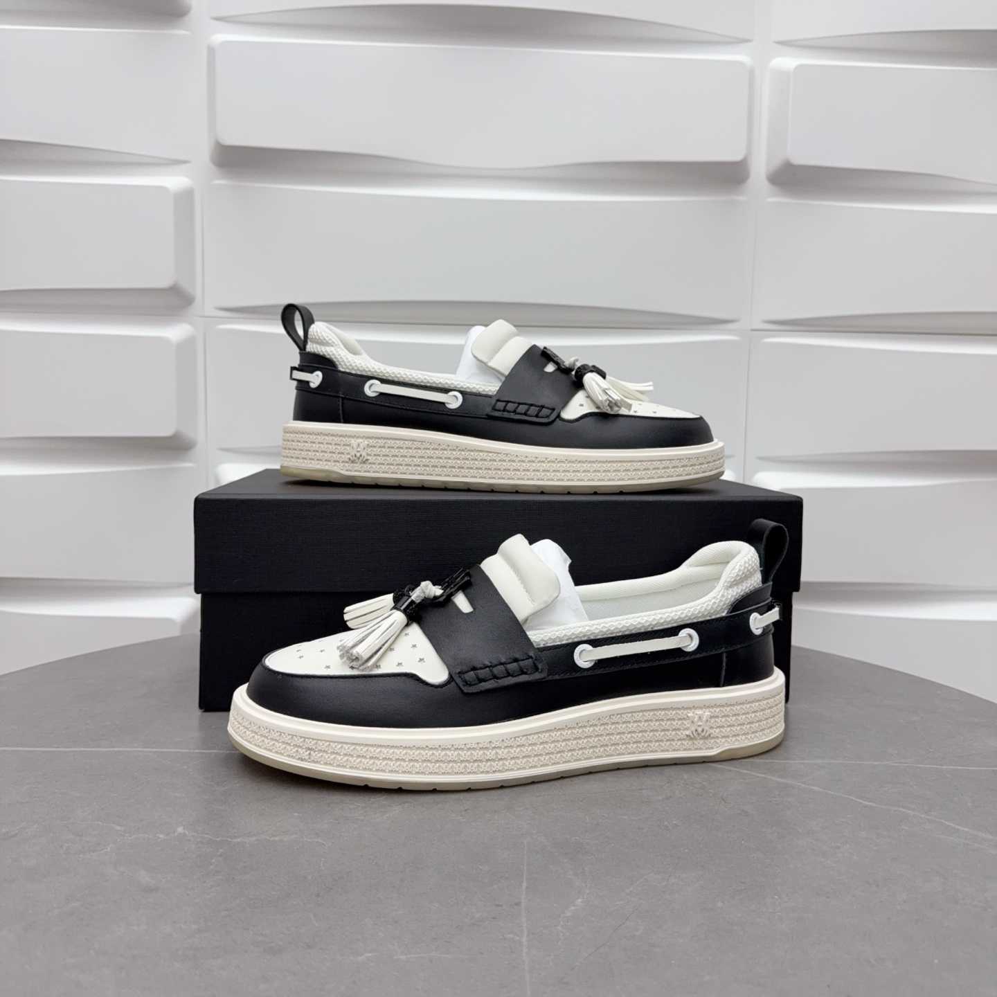 Amiri Men's Black Loafers Leather - FashionPlug