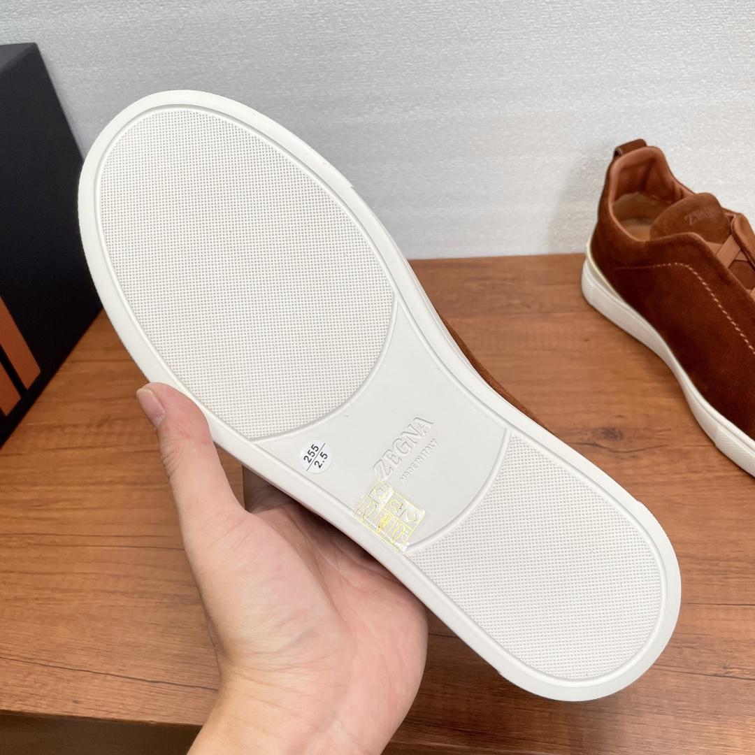 Zegna Suede Triple Stitch™ Sneakers - FashionPlug