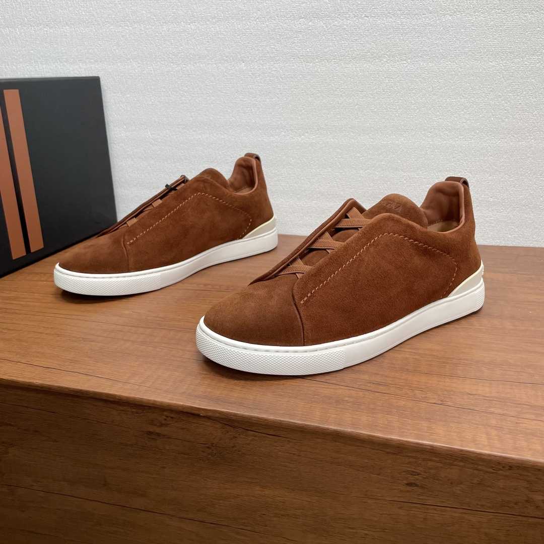 Zegna Suede Triple Stitch™ Sneakers - FashionPlug