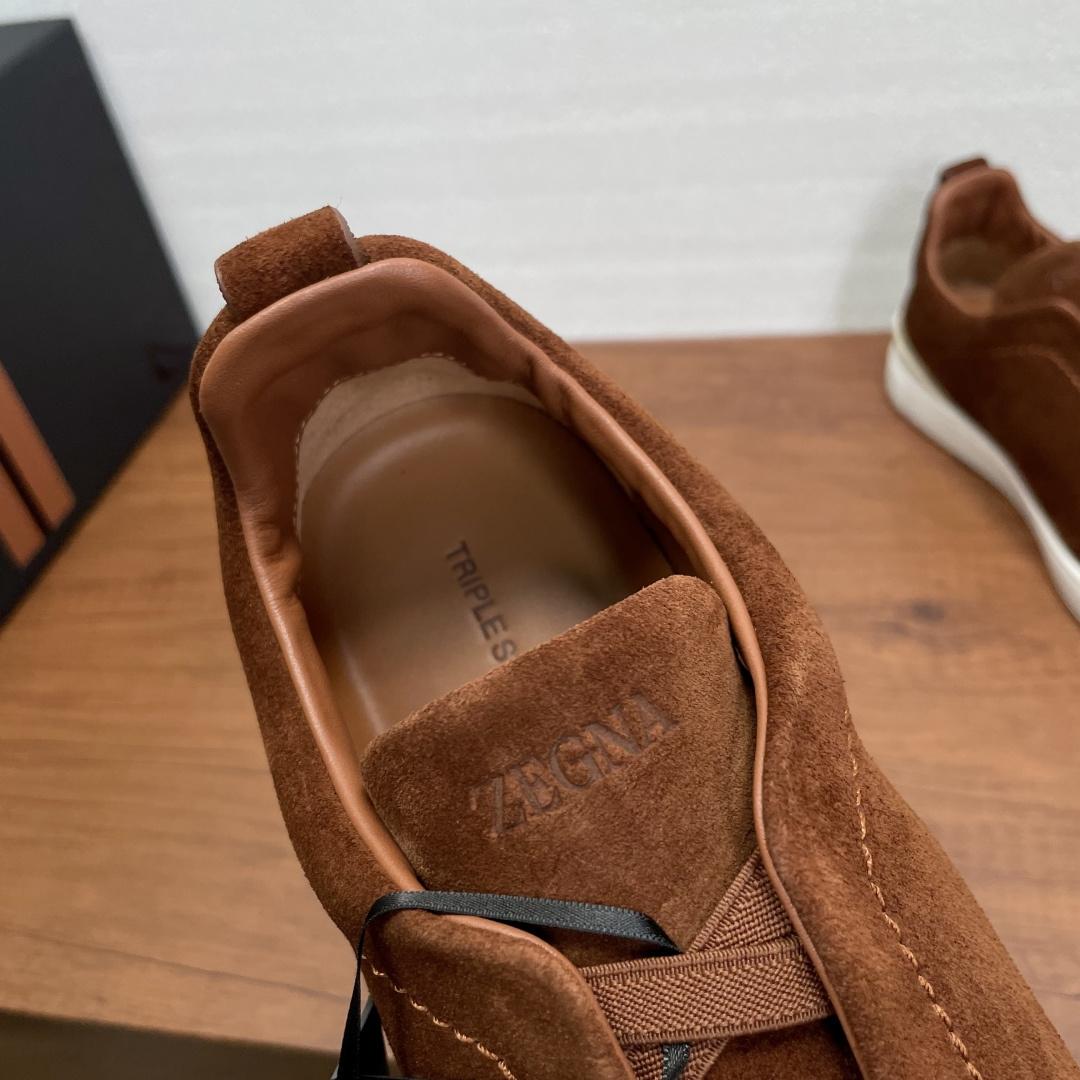 Zegna Suede Triple Stitch™ Sneakers - FashionPlug