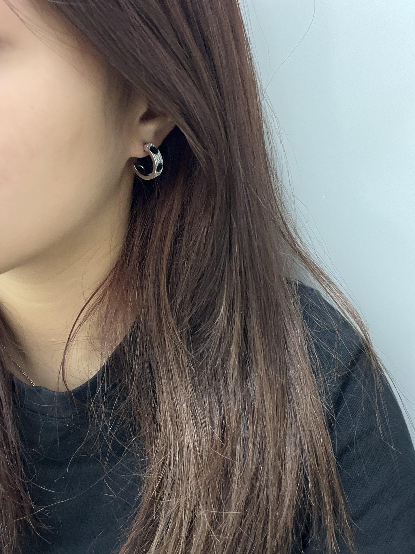 Cartier Love Diamond Ceramic Earrings - FashionPlug