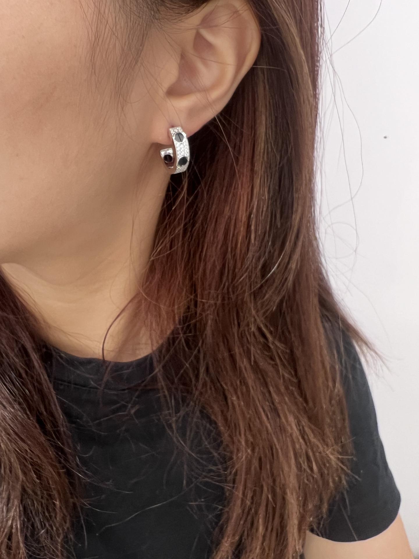 Cartier Love Diamond Ceramic Earrings - FashionPlug