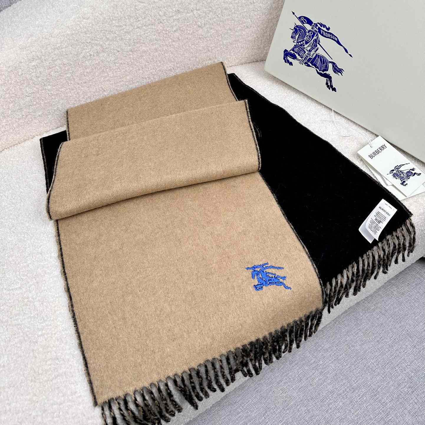 Burberry Reversible Cashmere Scarf - FashionPlug