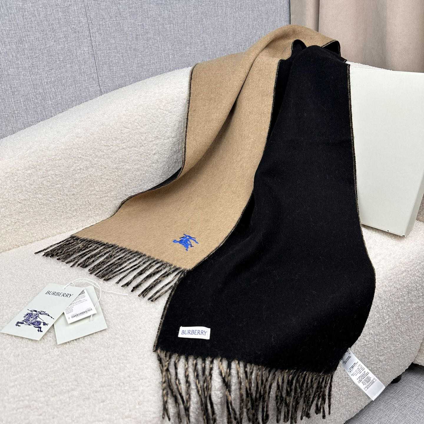 Burberry Reversible Cashmere Scarf - FashionPlug