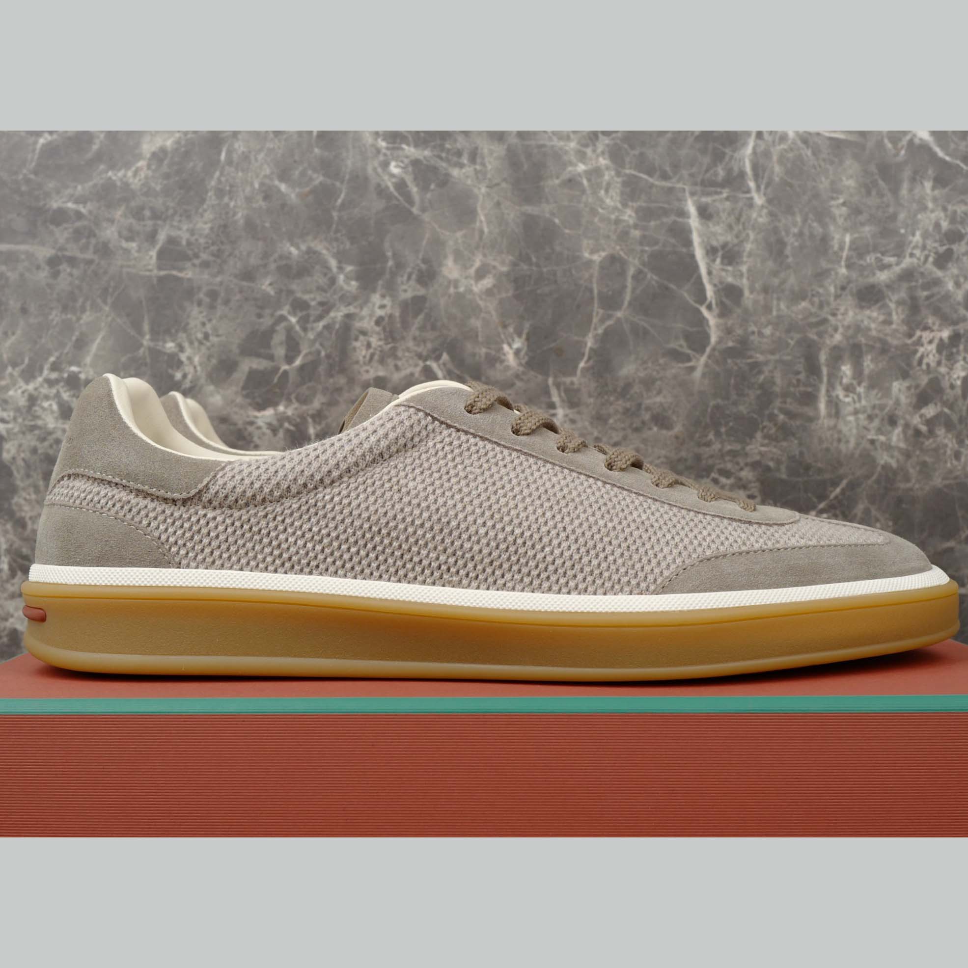 Loro Piana Tennis Walk Sneaker Pecora Nera® Wheat Stitch - FashionPlug