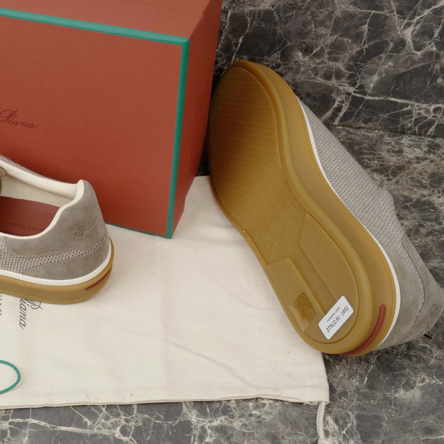Loro Piana Tennis Walk Sneaker Pecora Nera® Wheat Stitch - FashionPlug