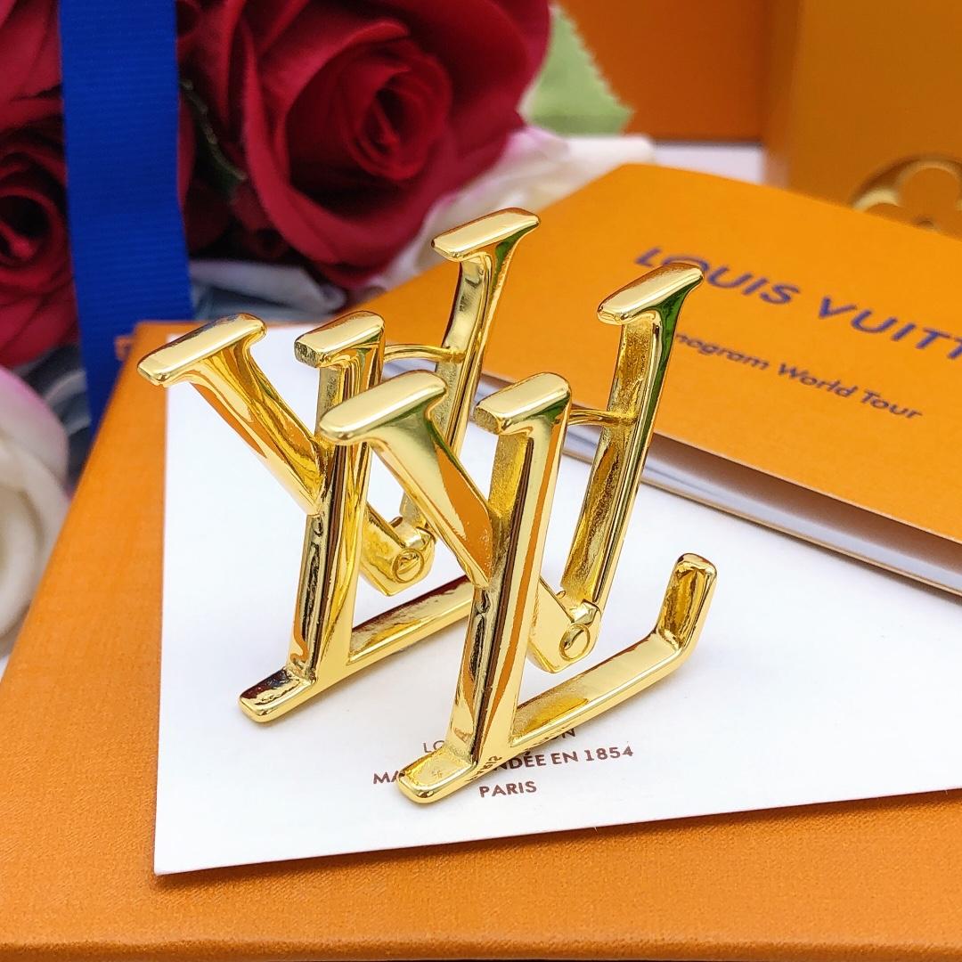 Louis Vuitton Macro LV Earrings - FashionPlug