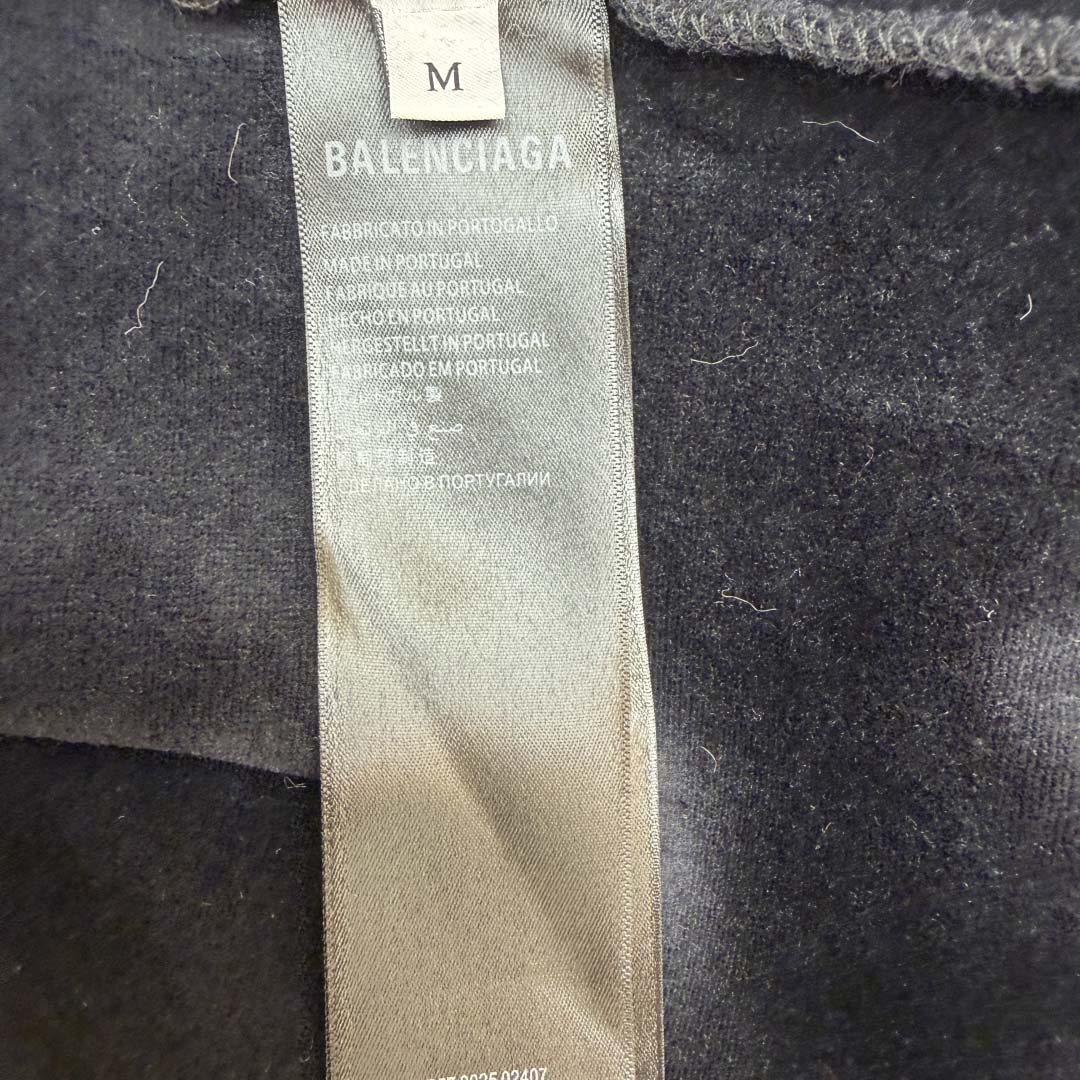 Balenciaga 3B Sports Icon Zip-Up Hoodie In Washed Black - FashionPlug