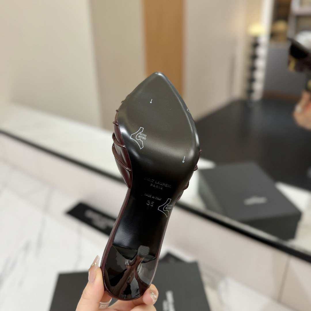 Saint Laurent Babylone Mules In Smooth Leather  - FashionPlug