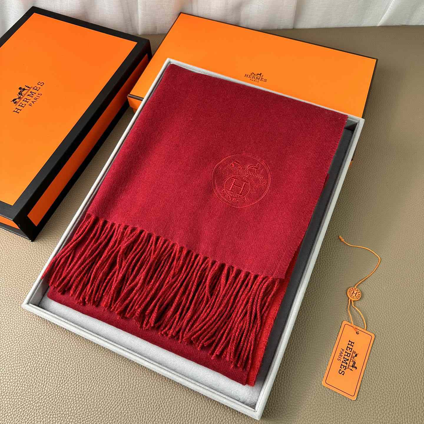 Hermès double-sided cashwool scarf - FashionPlug