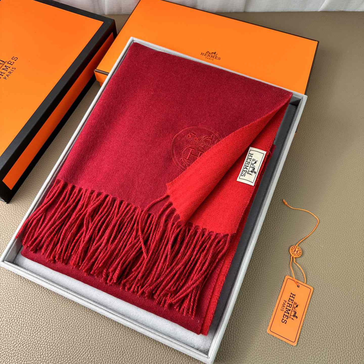 Hermès double-sided cashwool scarf - FashionPlug
