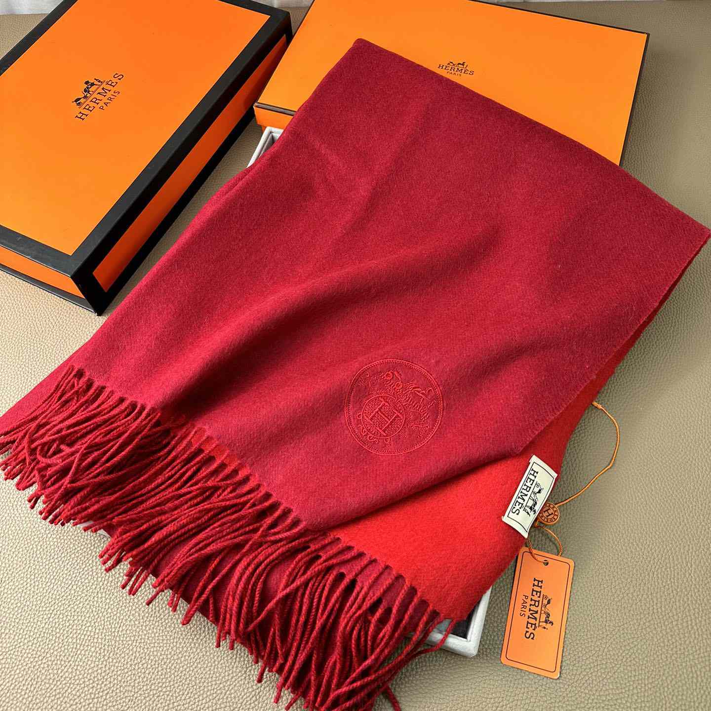 Hermès double-sided cashwool scarf - FashionPlug