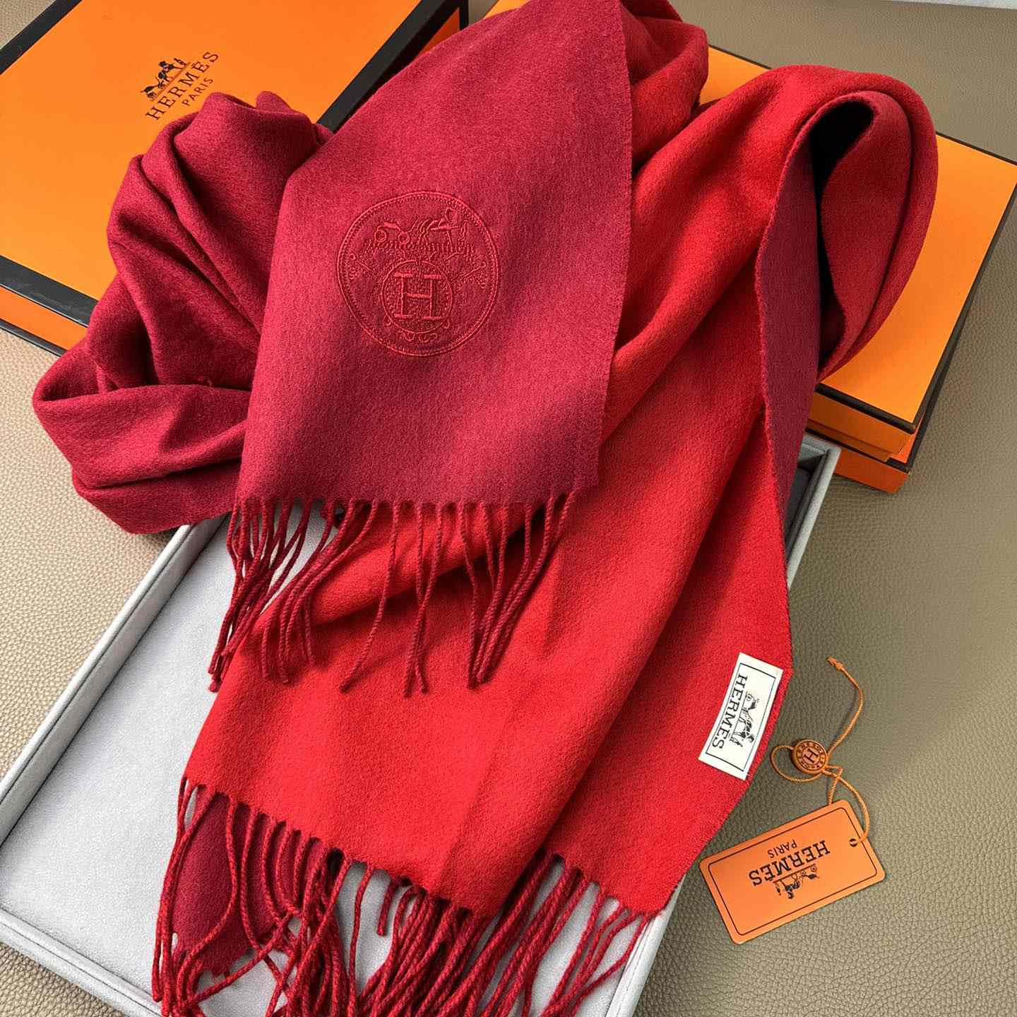 Hermès double-sided cashwool scarf - FashionPlug