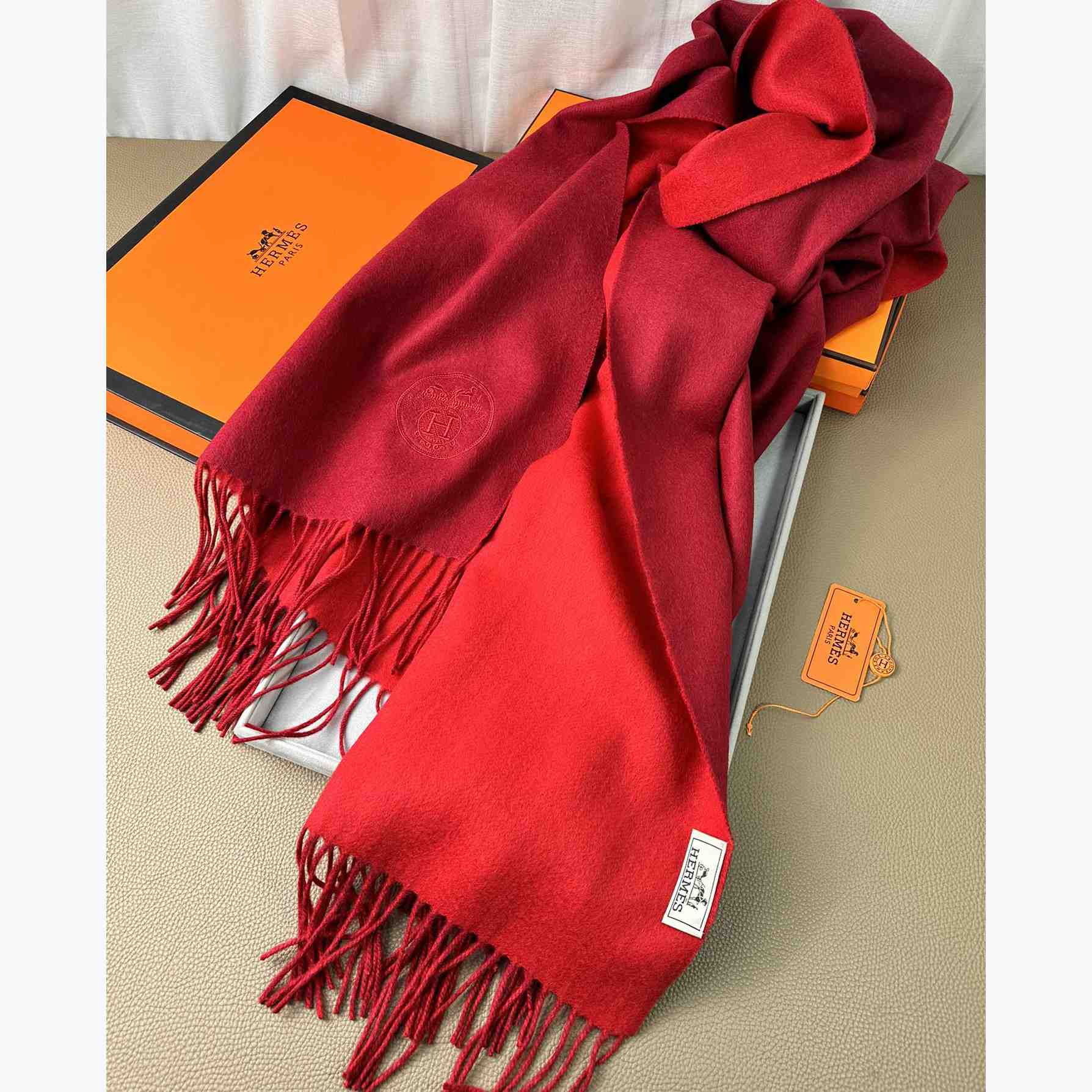 Hermès double-sided cashwool scarf - FashionPlug