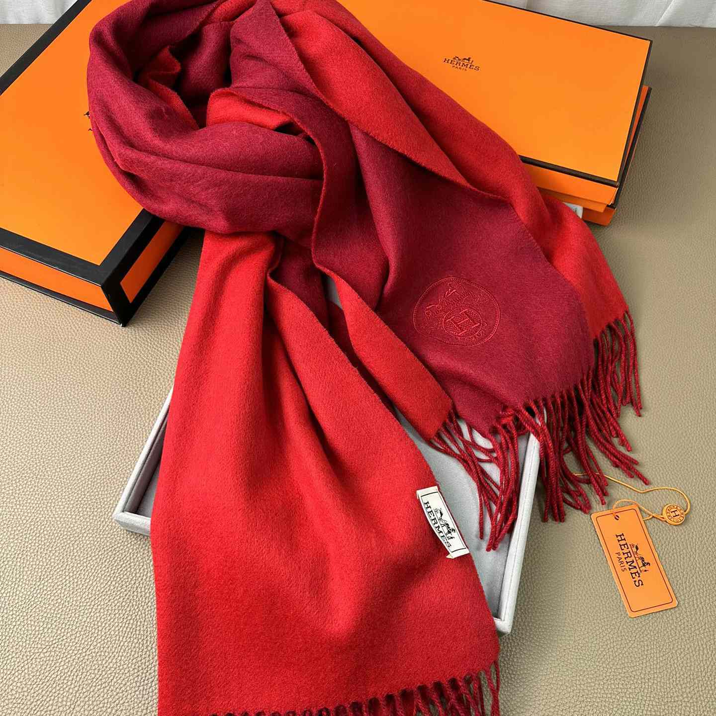 Hermès double-sided cashwool scarf - FashionPlug