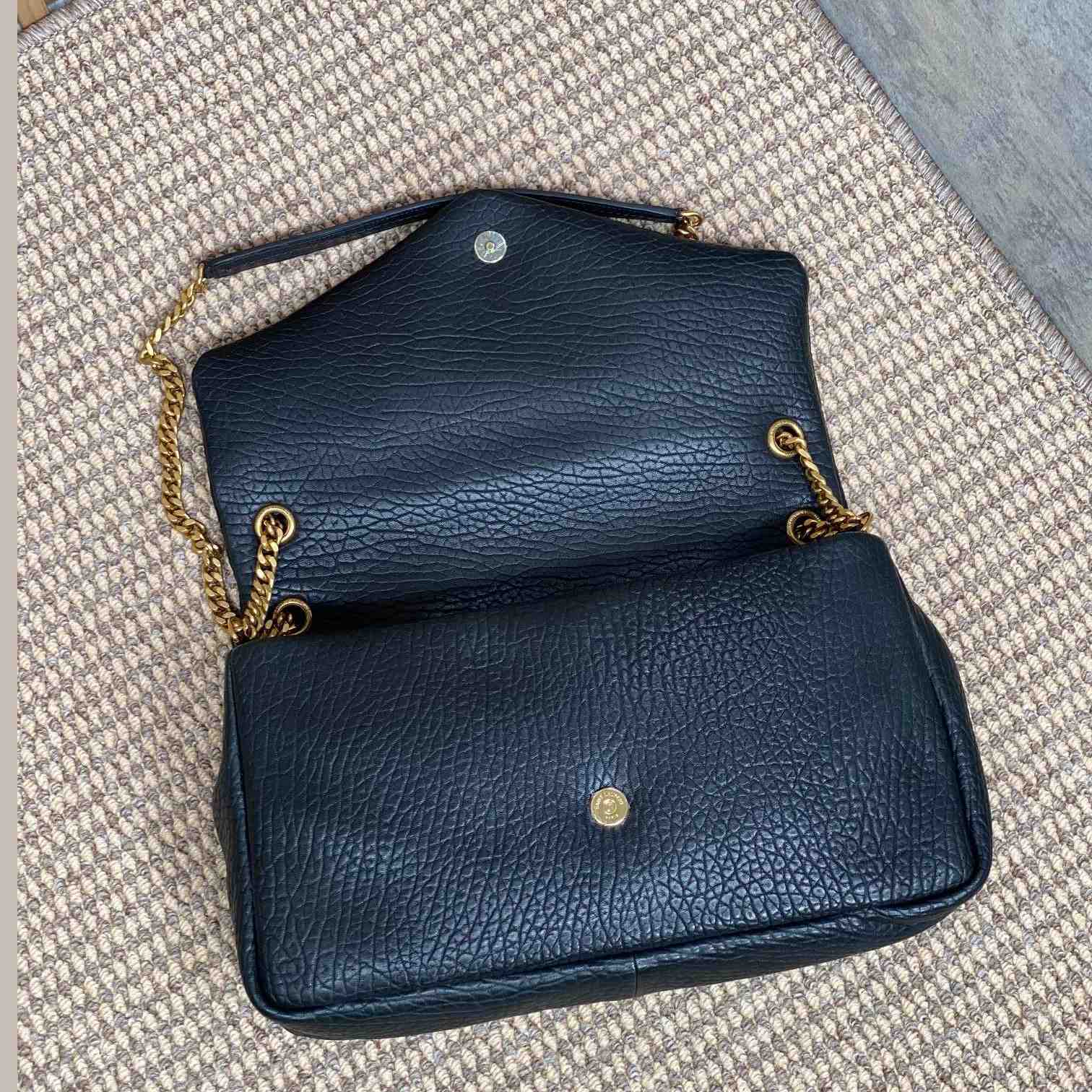 Saint Laurent Calypso Large In Grained Lambskin   - FashionPlug