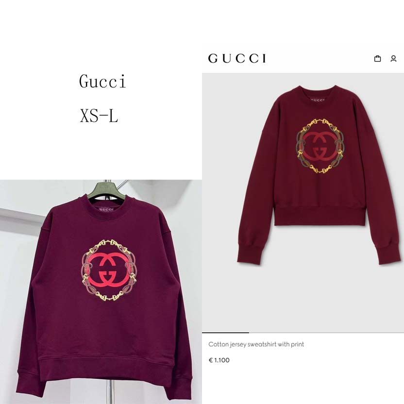 Gucci Cotton Jersey Sweatshirt With Print - FashionPlug