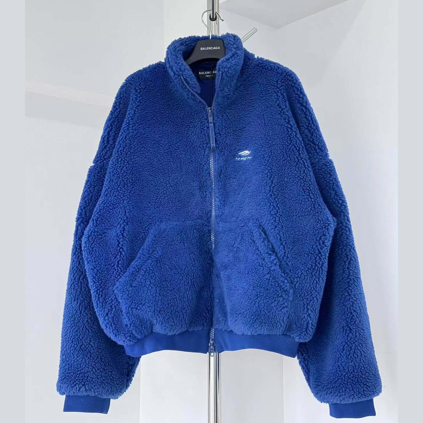 Balenciaga 3B Sports Icon Ski Zip-Up Jacket In Light Marine Blue - FashionPlug