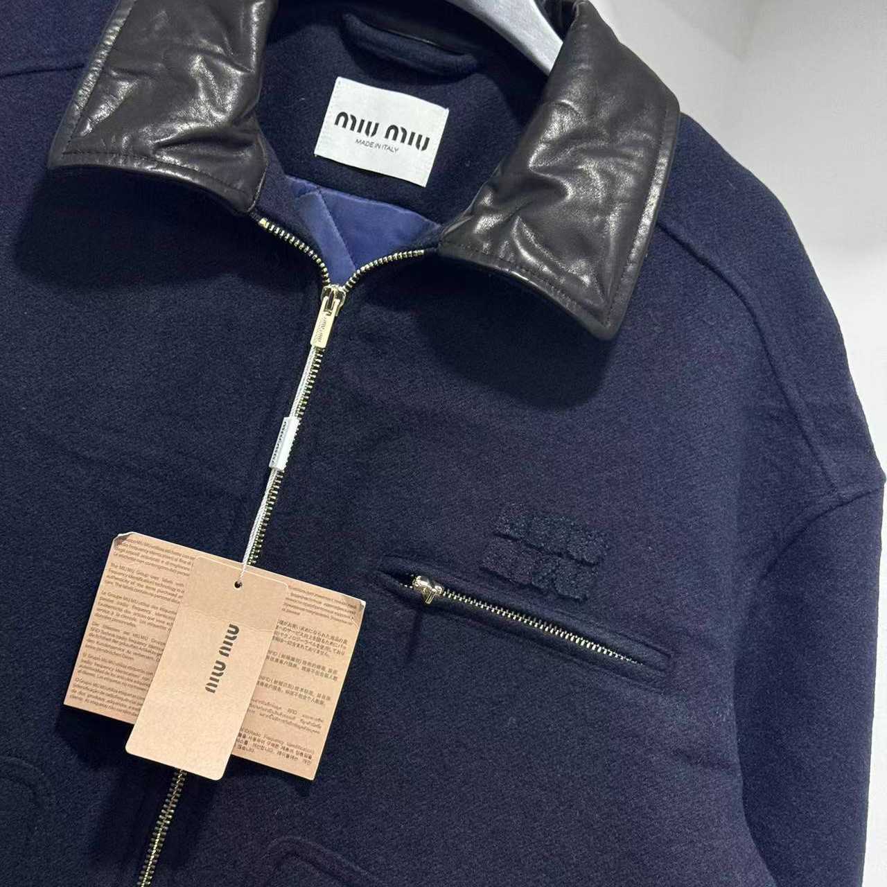 Miu Miu Washed Wool Cloth Blouson Jacket - FashionPlug