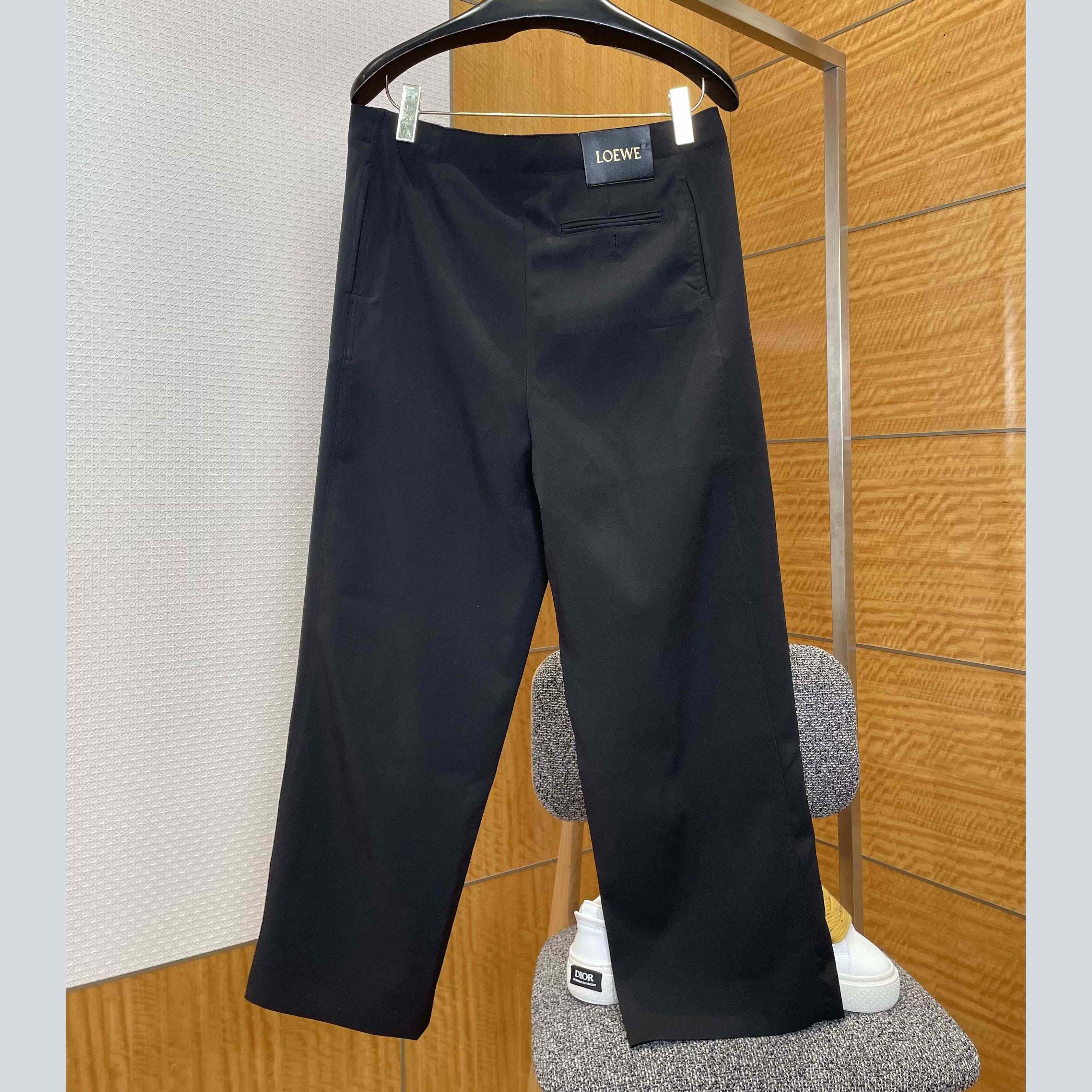 Loewe Belted Trousers In Wool And Silk - FashionPlug