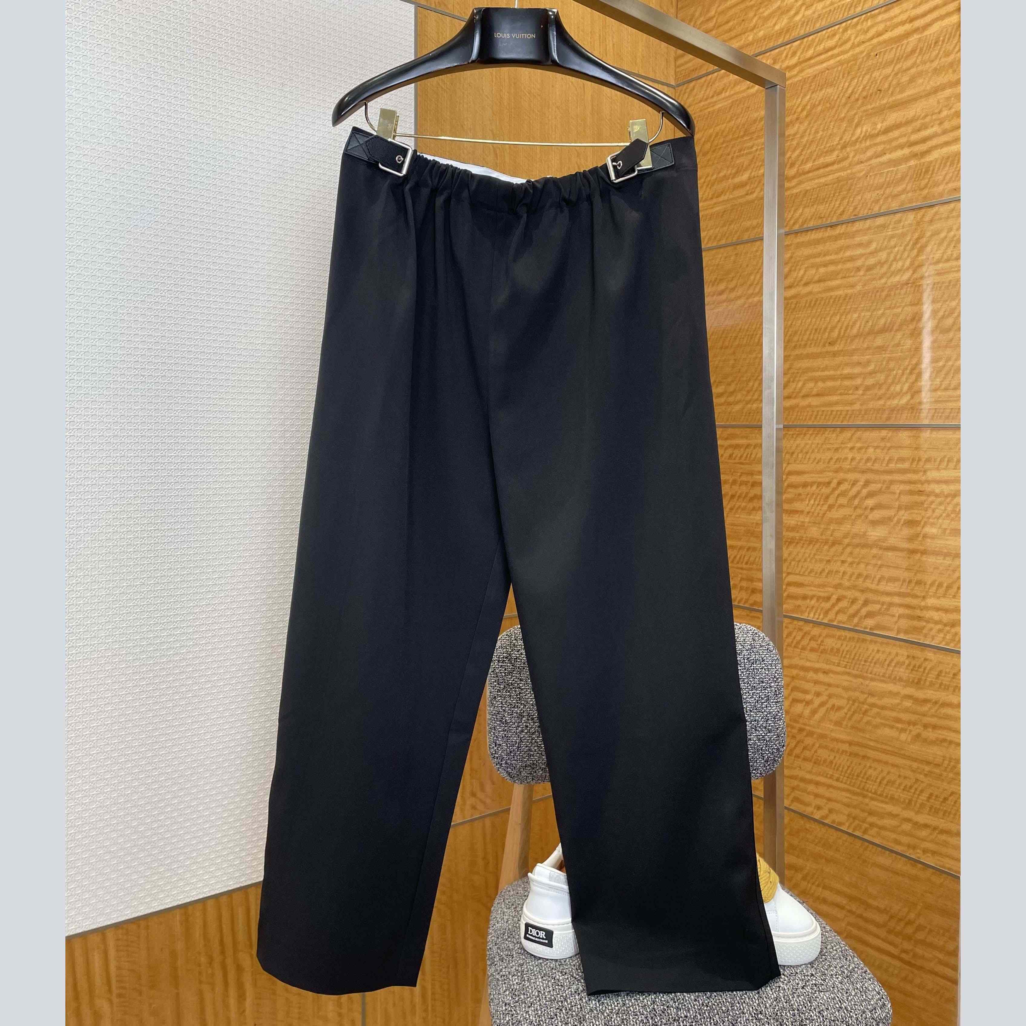 Loewe Belted Trousers In Wool And Silk - FashionPlug