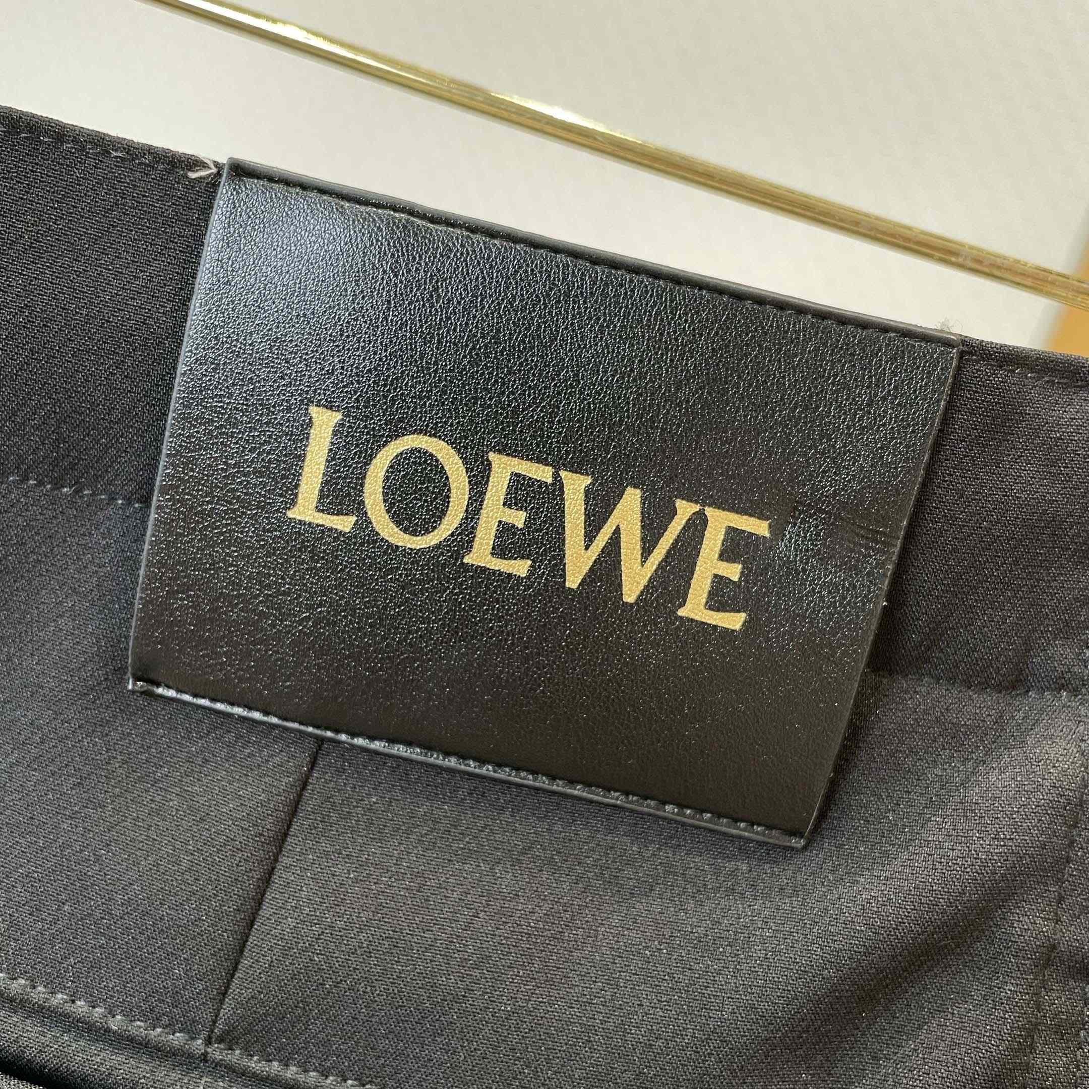 Loewe Belted Trousers In Wool And Silk - FashionPlug