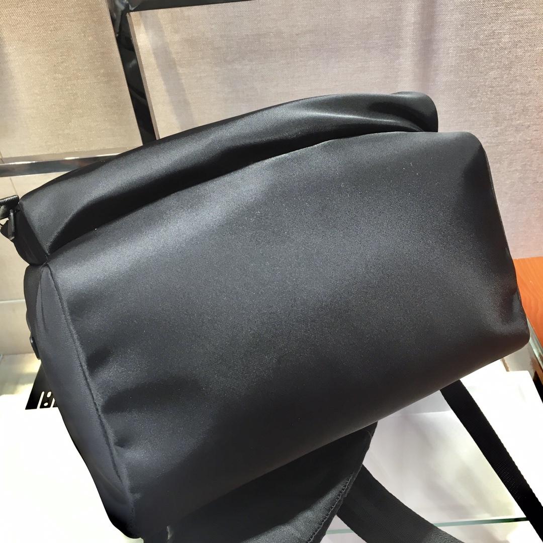 Prada Black Nylon And Saffiano Backpack   29*40*17cm - FashionPlug