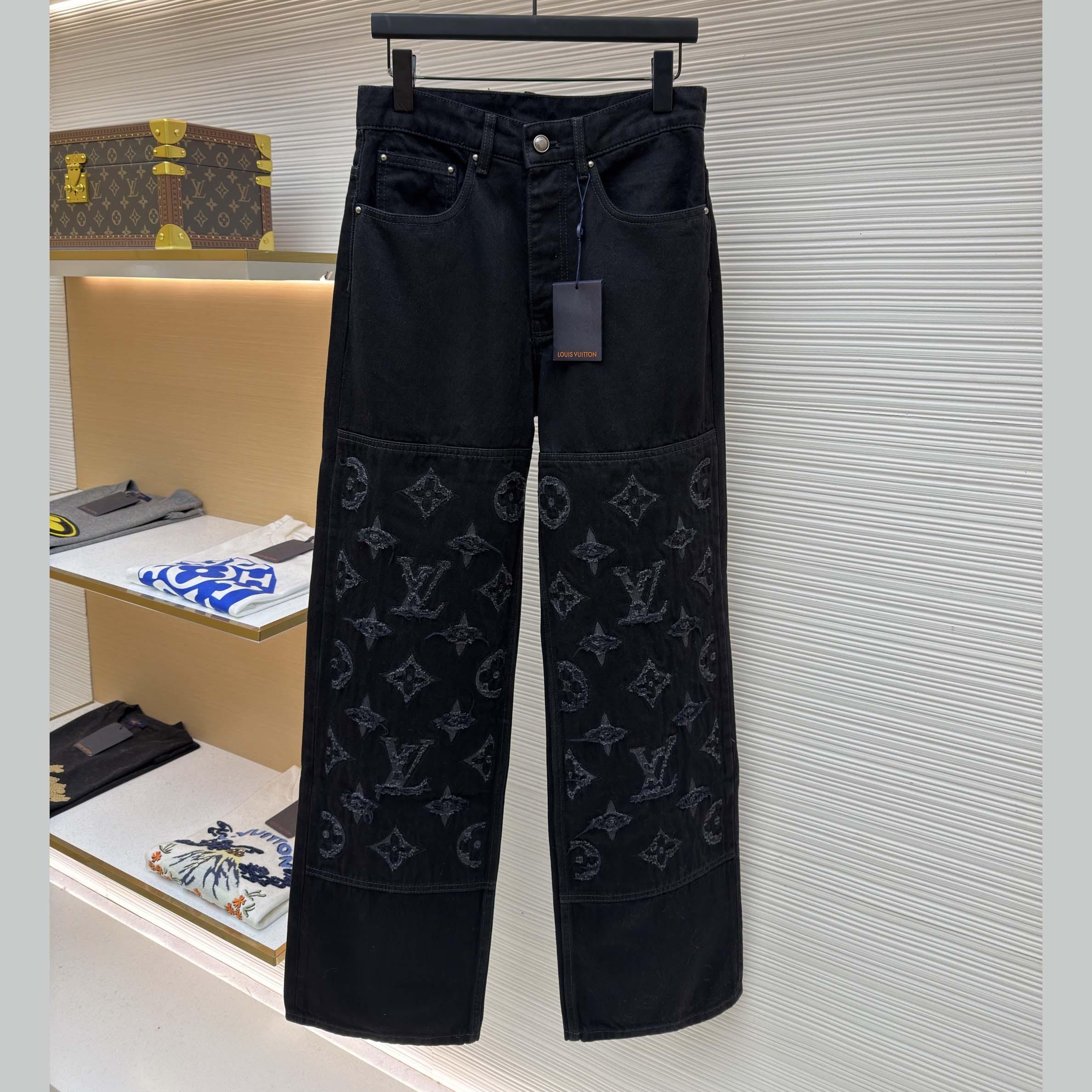 Louis Vuitton Monogram Destroy Denim Pants - FashionPlug