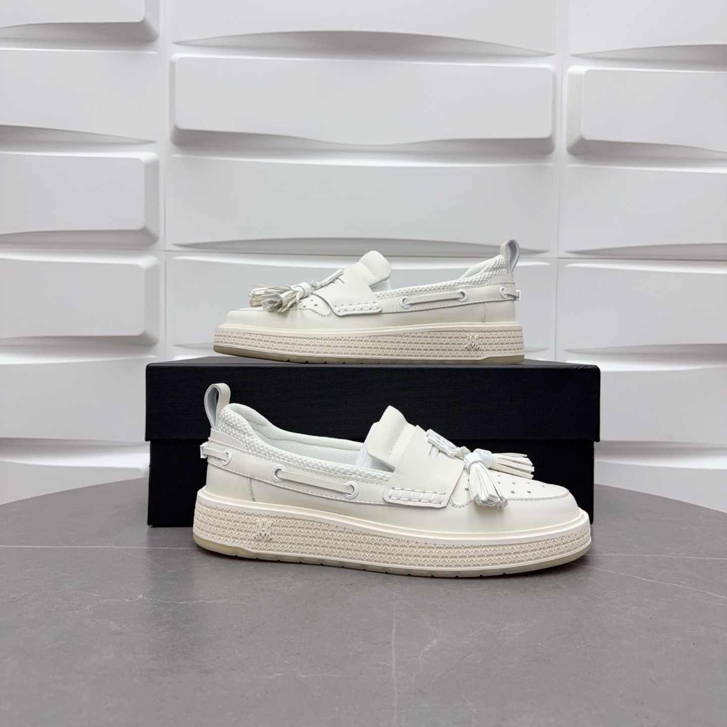 Amiri Men's White Loafers Leather - FashionPlug