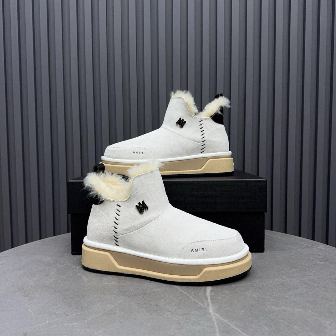 Amiri Malibu Shearling Lined Suede Boots - FashionPlug