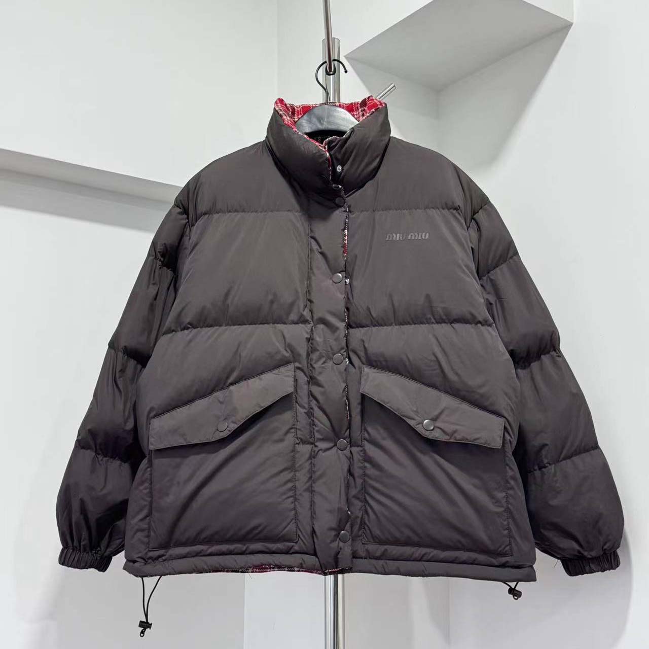Miu Miu Technical Pongé Reversible Down Jacket - FashionPlug