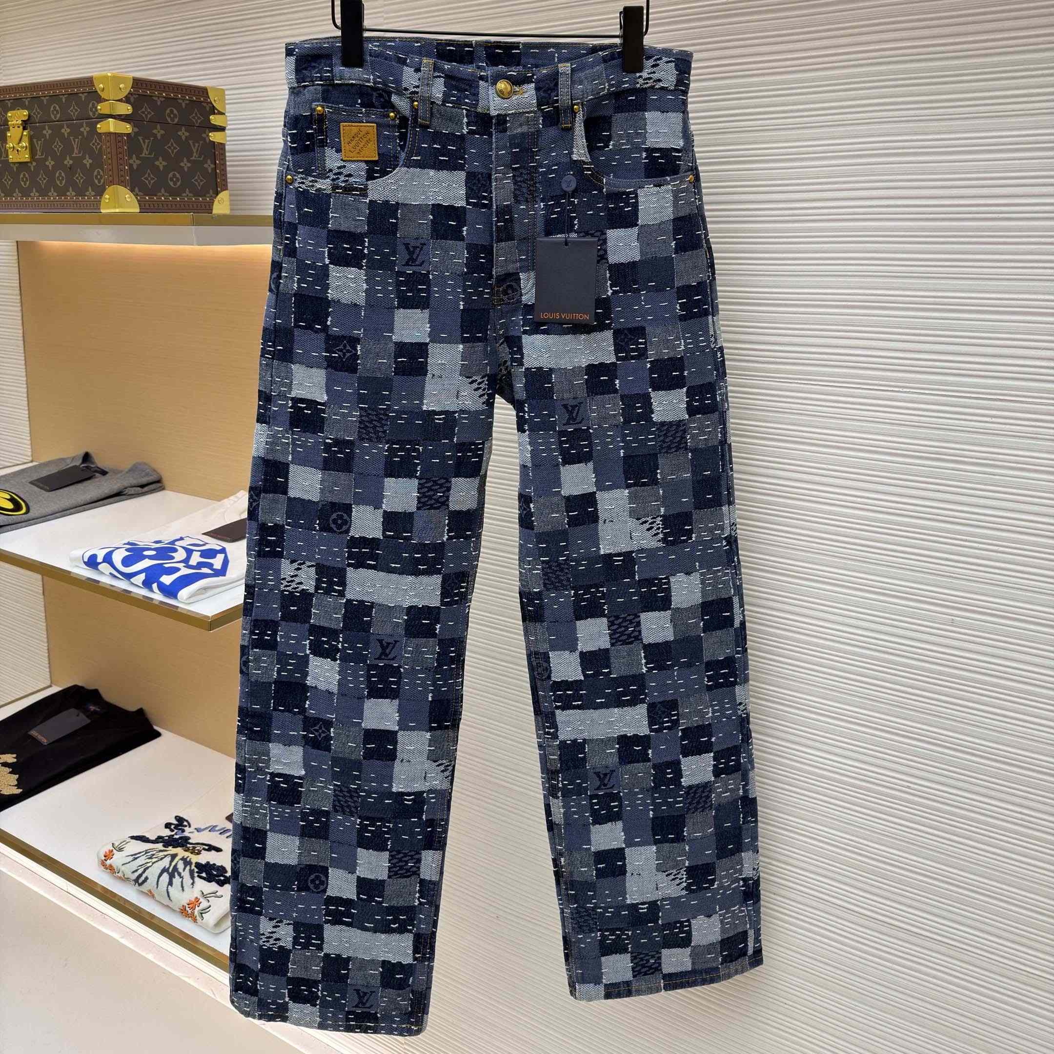 Louis Vuitton Damier Denim Skate Pants - FashionPlug