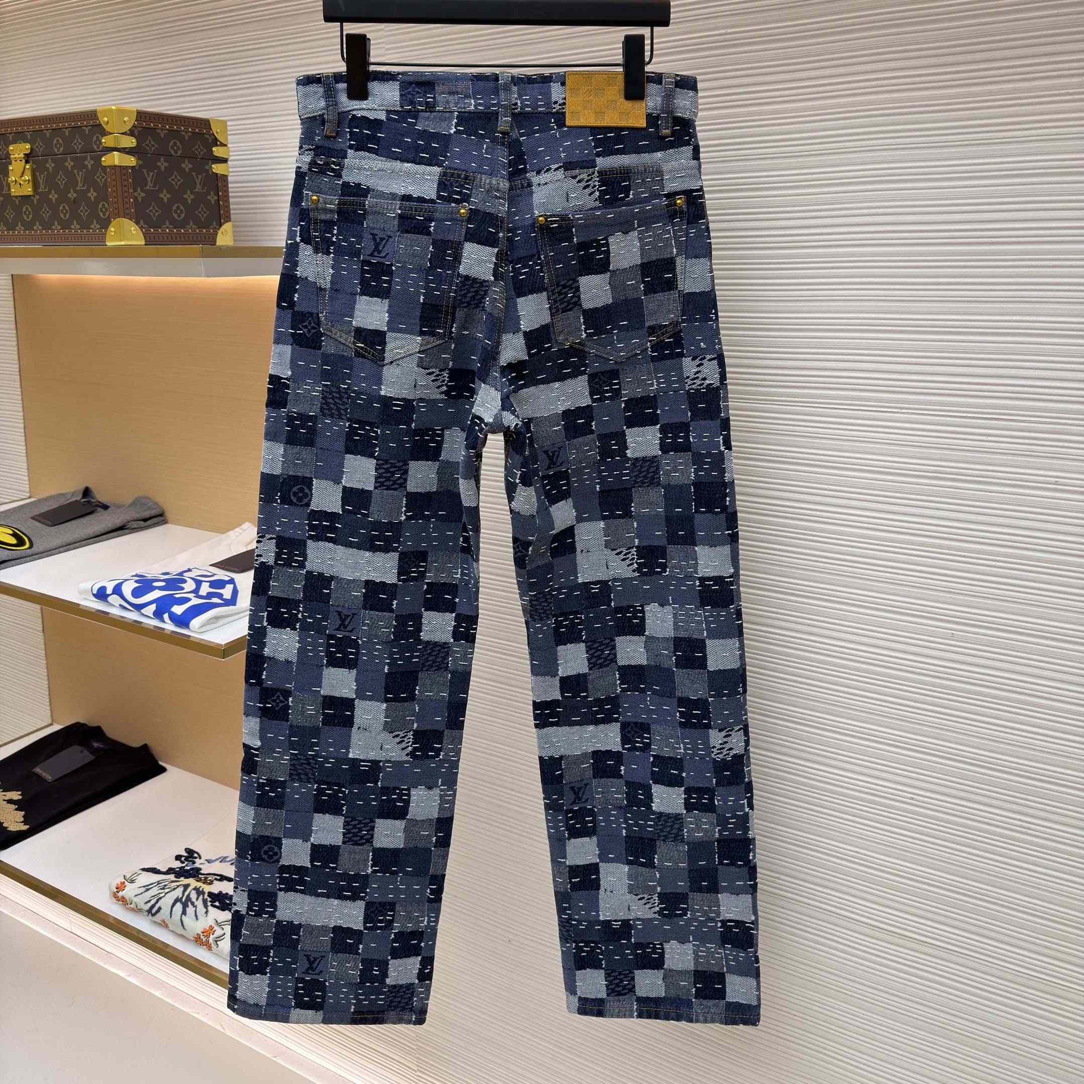 Louis Vuitton Damier Denim Skate Pants - FashionPlug