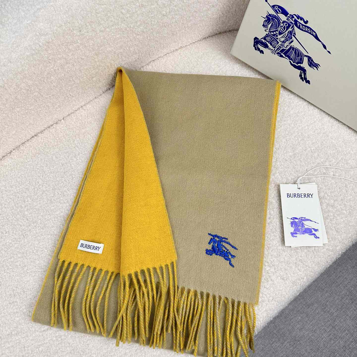 Burberry Reversible Cashmere Scarf - FashionPlug