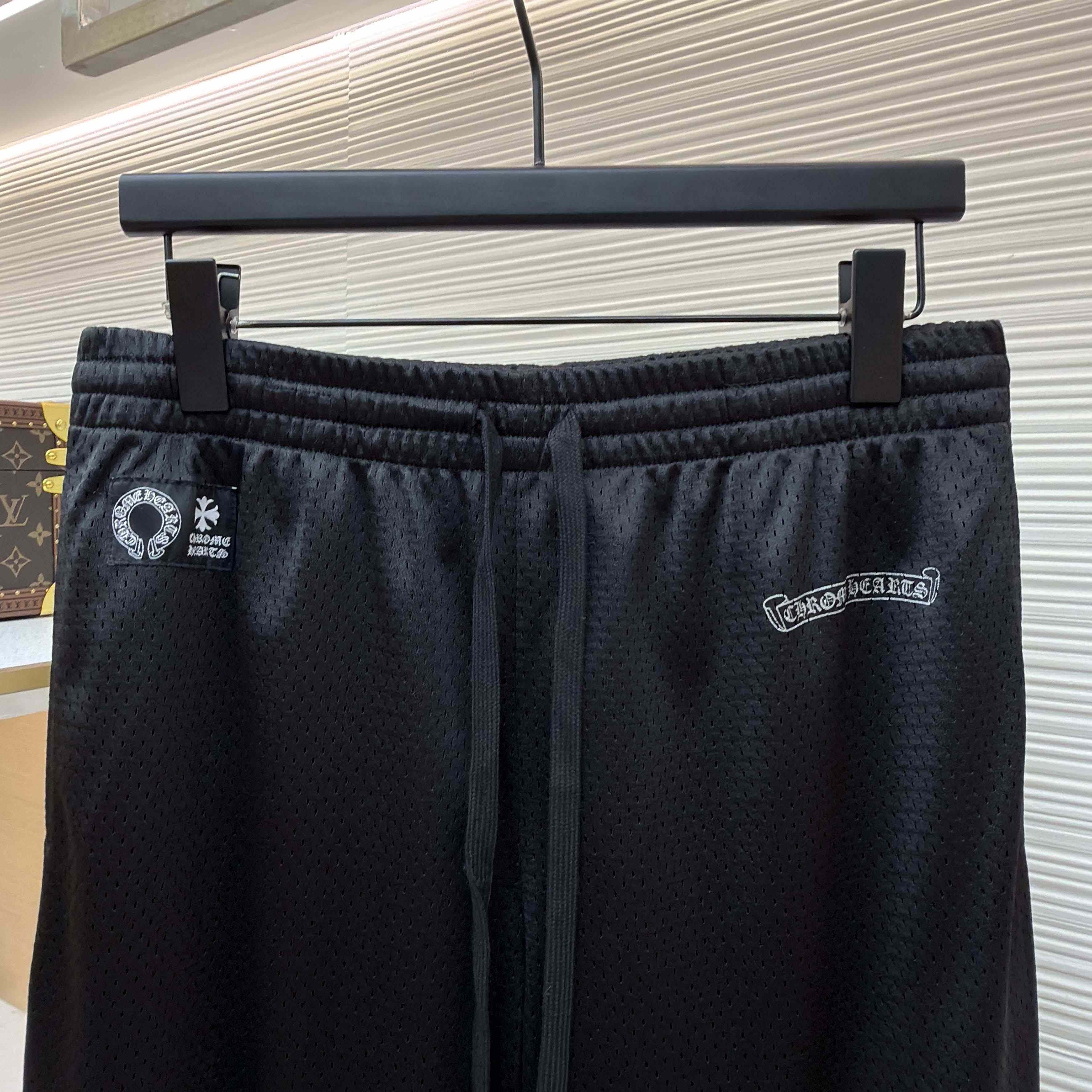 Chrome Hearts black mesh warm-up track pants - FashionPlug
